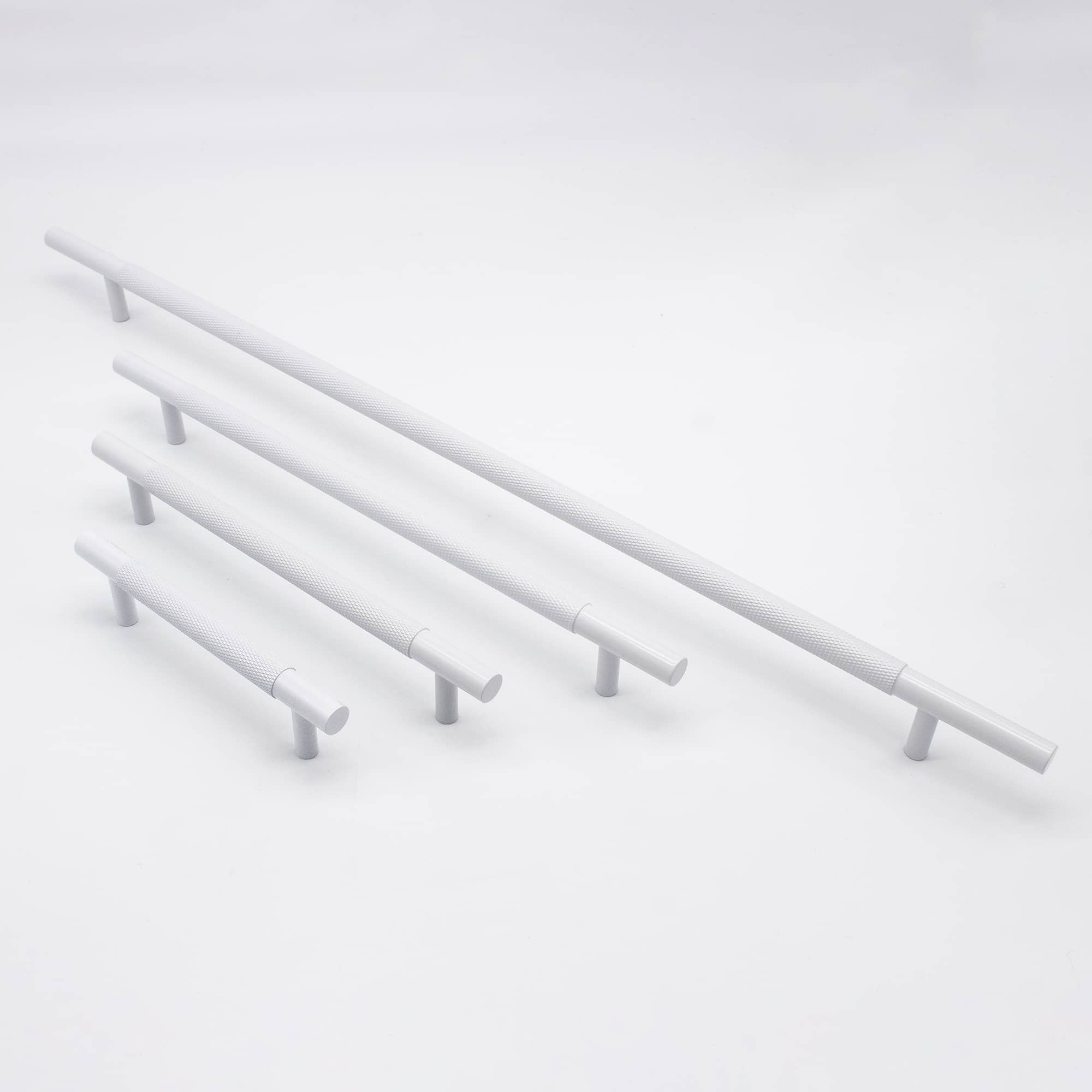 Charmian cabinet handle group shot White - 4 sizes