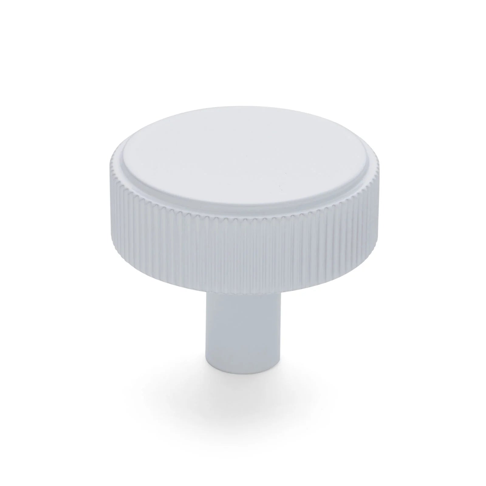 White Round Fluted Cabinet Knob - Artemis - Manovella