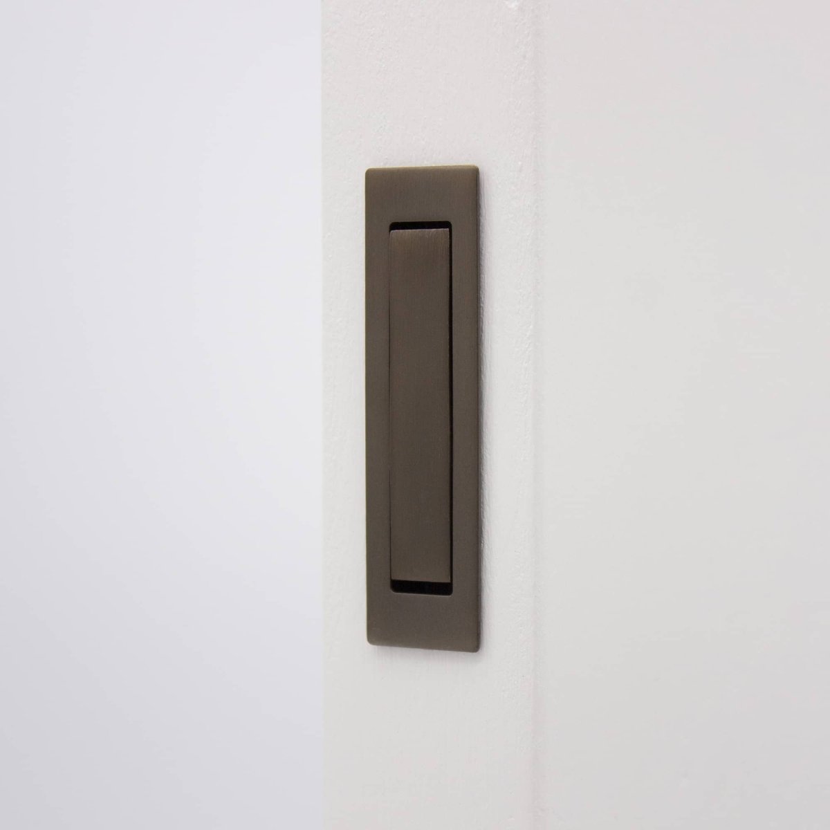 Aged Brass Concealed Sliding Door Edge Pull - Manovella - Entry - Point - EP80AG - Manovella