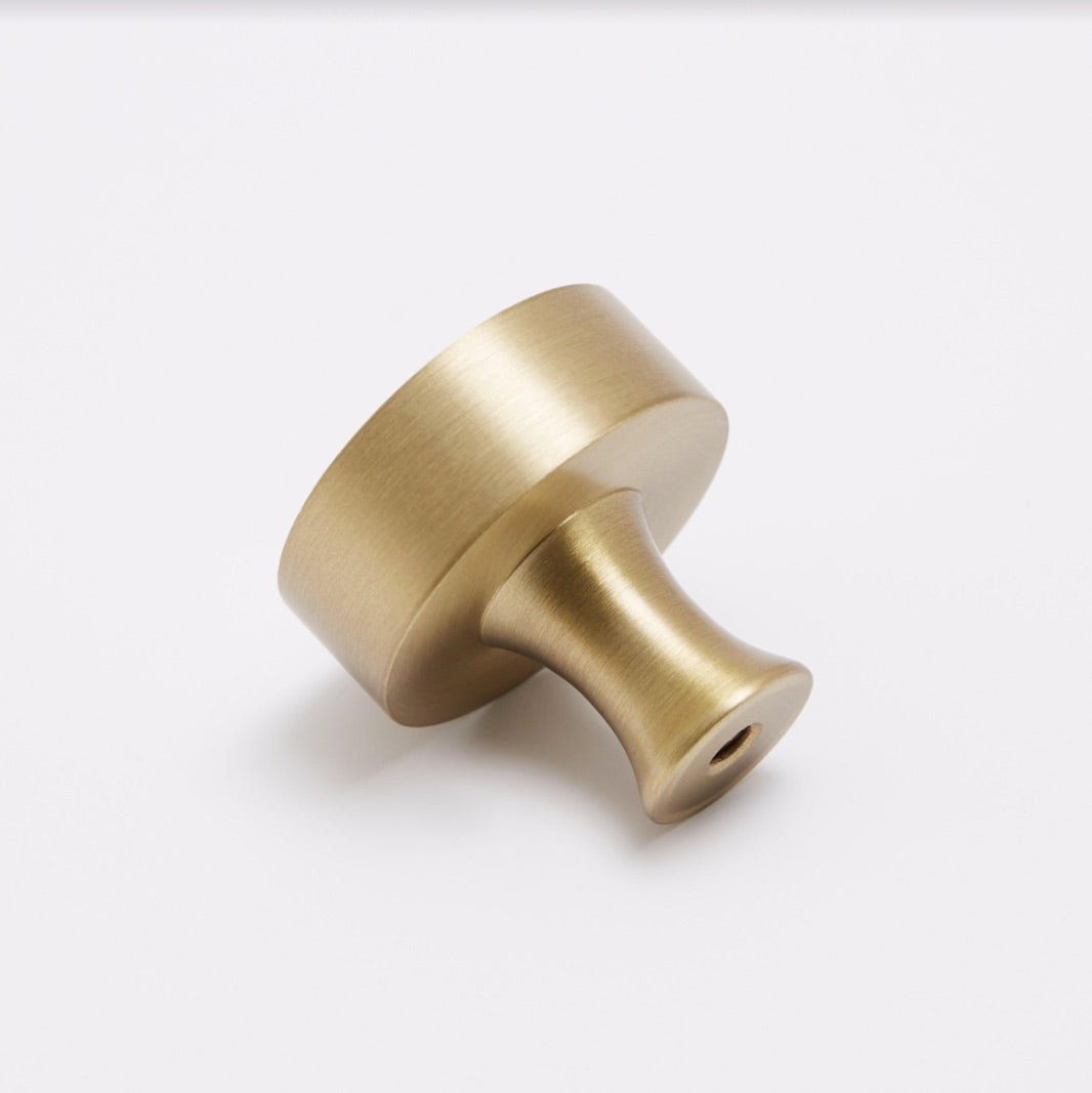 Atticus Knob - Burnished Brass By Hepburn - Entry - Point - AKBB - Hepburn Hardware