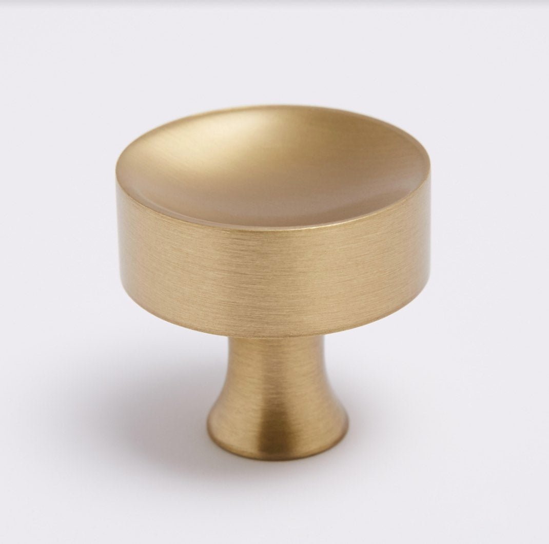 Atticus Knob - Burnished Brass By Hepburn - Entry - Point - AKBB - Hepburn Hardware