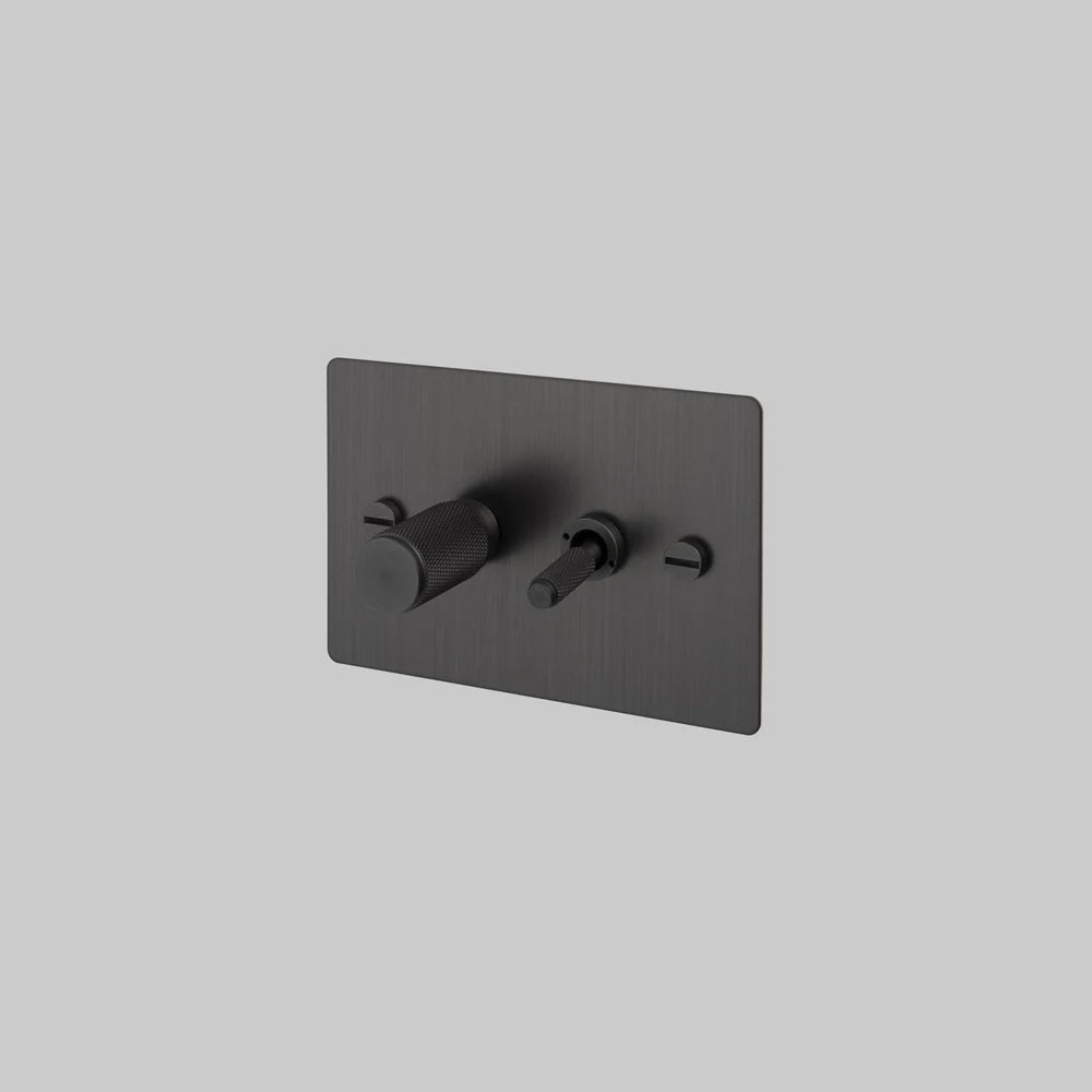 2G TOGGLE + DIMMER / 2-WAY / HORIZONTAL / CROSS - Buster + Punch