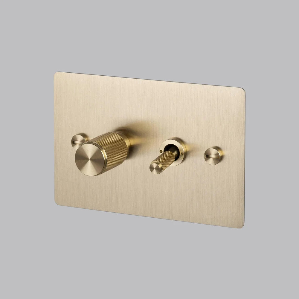 2G TOGGLE + DIMMER / 2-WAY / HORIZONTAL / CROSS - Buster + Punch