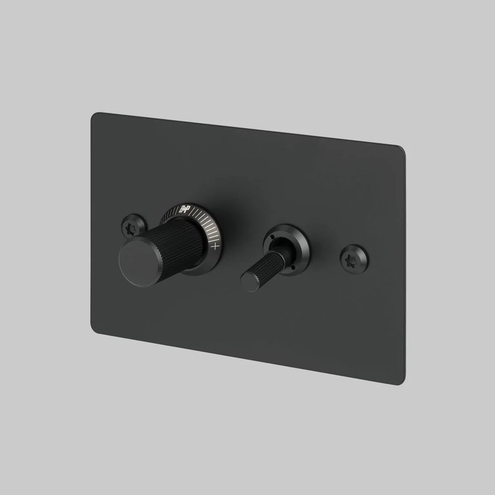 2G TOGGLE + DIMMER / 2-WAY / HORIZONTAL / LINEAR - Buster + Punch