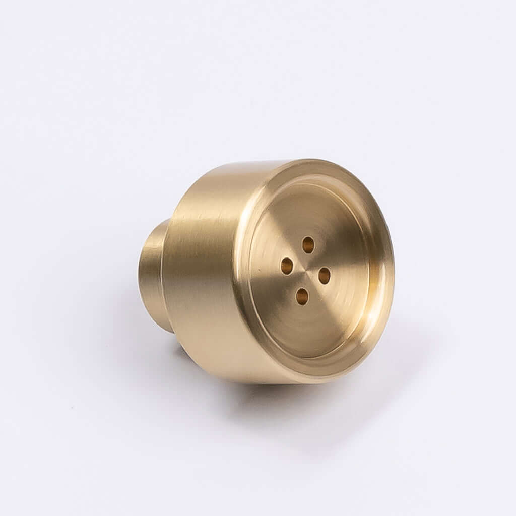 Brushed Brass Button Cabinet Knob - Bianca - Manovella - Entry - Point - CABBIA26BB - Manovella