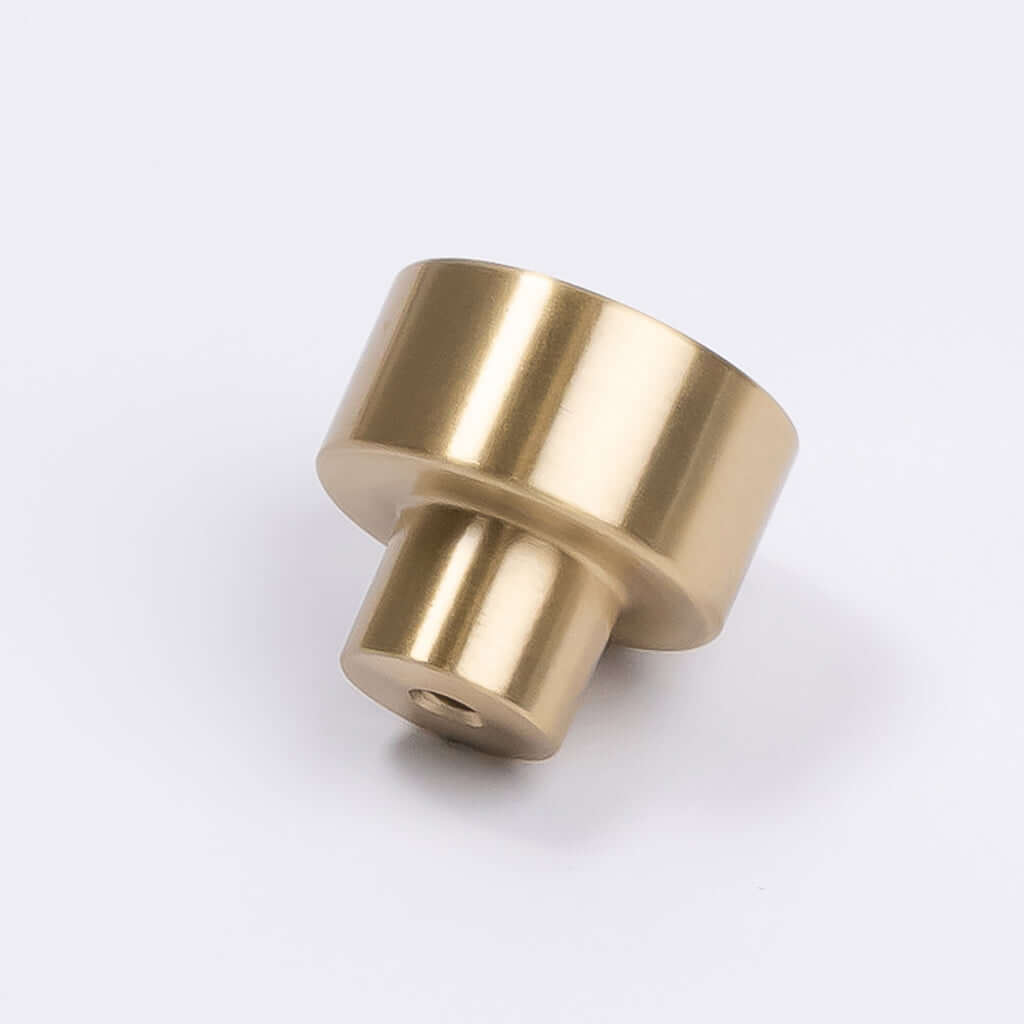 Brushed Brass Button Cabinet Knob - Bianca - Manovella - Entry - Point - CABBIA26BB - Manovella