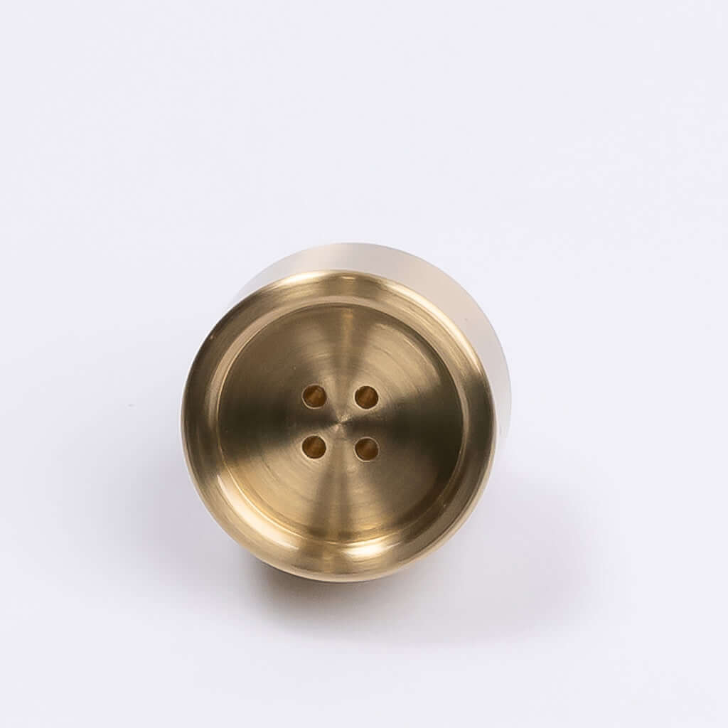 Brushed Brass Button Cabinet Knob - Bianca - Manovella - Entry - Point - CABBIA26BB - Manovella