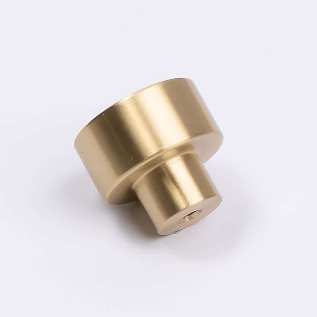 Brushed Brass Button Cabinet Knob - Bianca - Manovella - Entry - Point - CABBIA26BB - Manovella