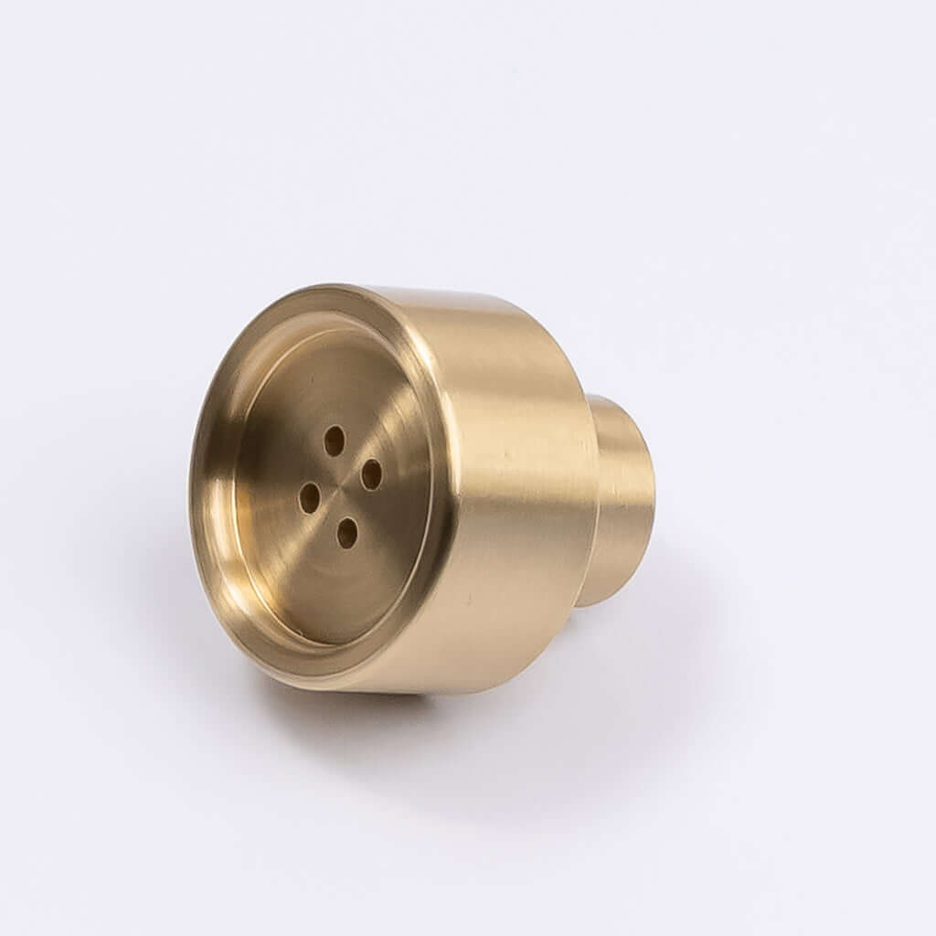Brushed Brass Button Cabinet Knob - Bianca - Manovella - Entry - Point - CABBIA26BB - Manovella