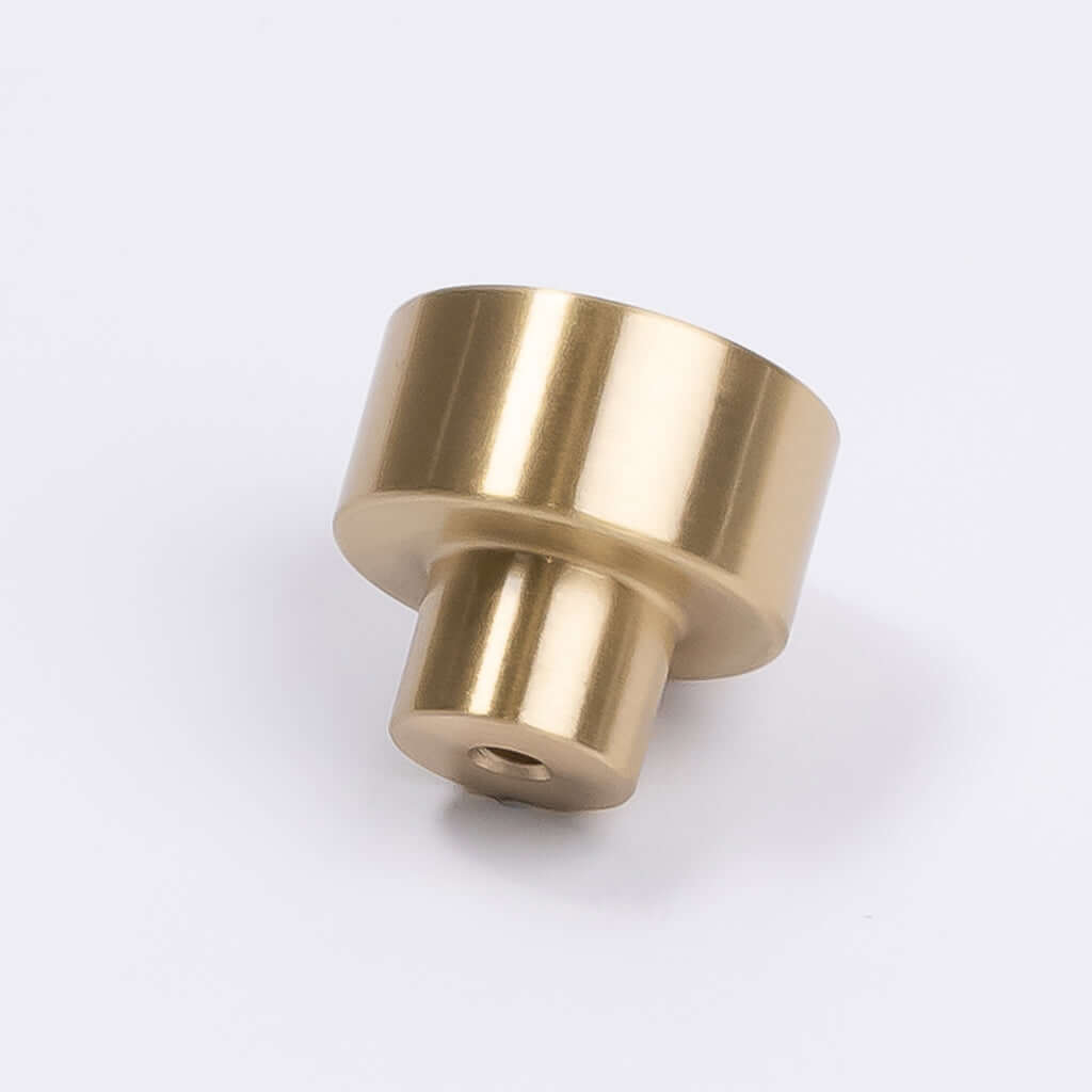Brushed Brass Button Cabinet Knob - Bianca - Manovella - Entry - Point - CABBIA26BB - Manovella