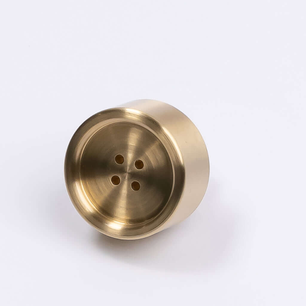 Brushed Brass Button Cabinet Knob - Bianca - Manovella - Entry - Point - CABBIA26BB - Manovella