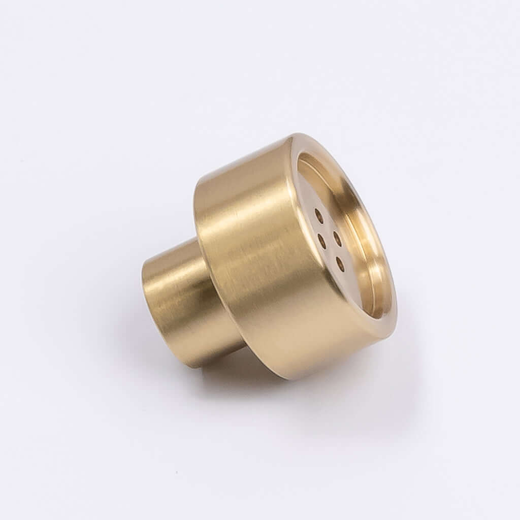 Brushed Brass Button Cabinet Knob - Bianca - Manovella - Entry - Point - CABBIA26BB - Manovella