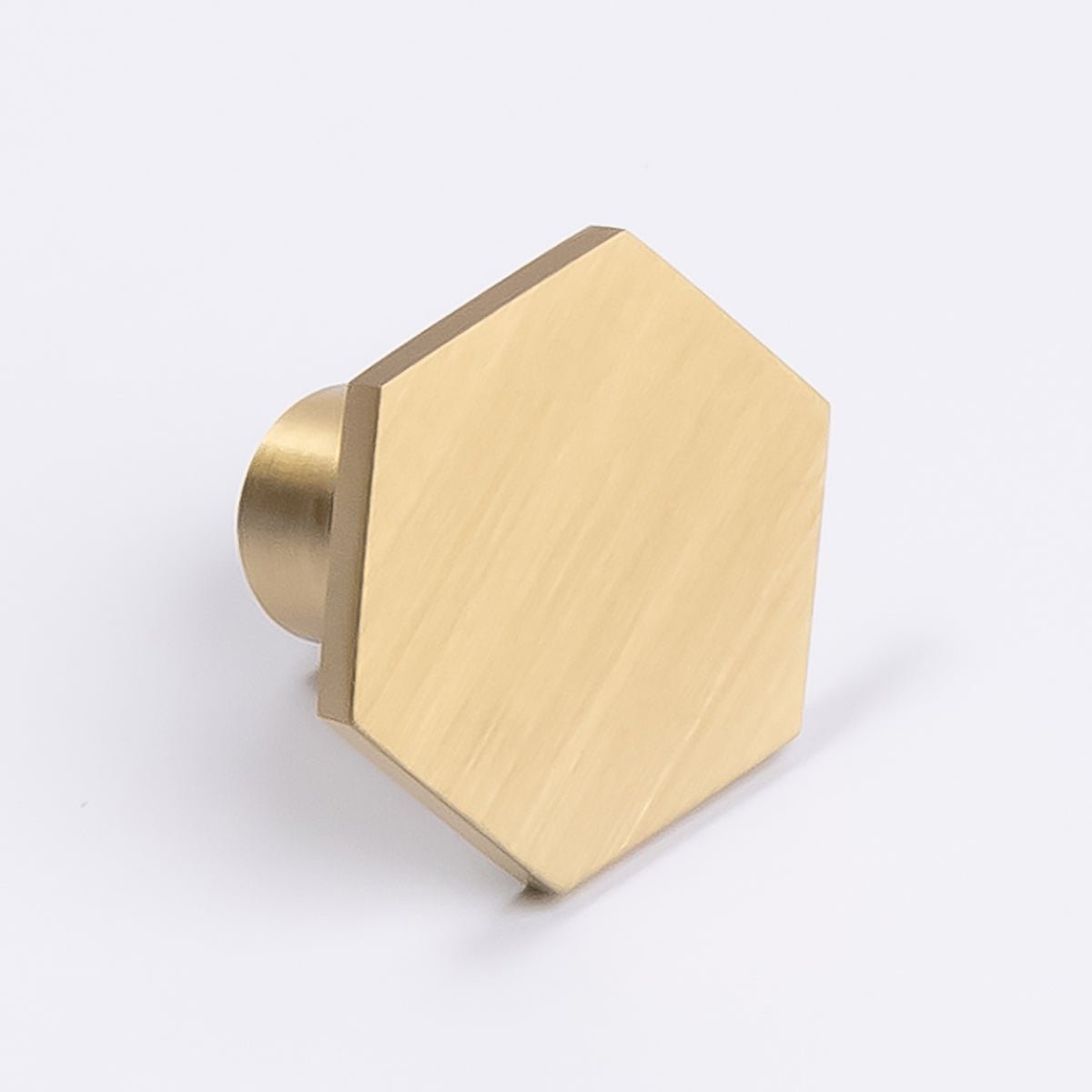 Brushed Brass Hexagonal Cabinet Knob - Rosalind - Manovella - Entry - Point - CABROS32BB - Manovella