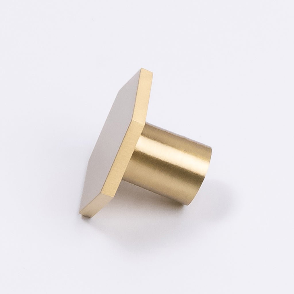 Brushed Brass Hexagonal Cabinet Knob - Rosalind - Manovella - Entry - Point - CABROS32BB - Manovella