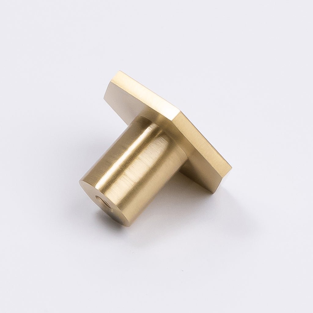 Brushed Brass Hexagonal Cabinet Knob - Rosalind - Manovella - Entry - Point - CABROS32BB - Manovella