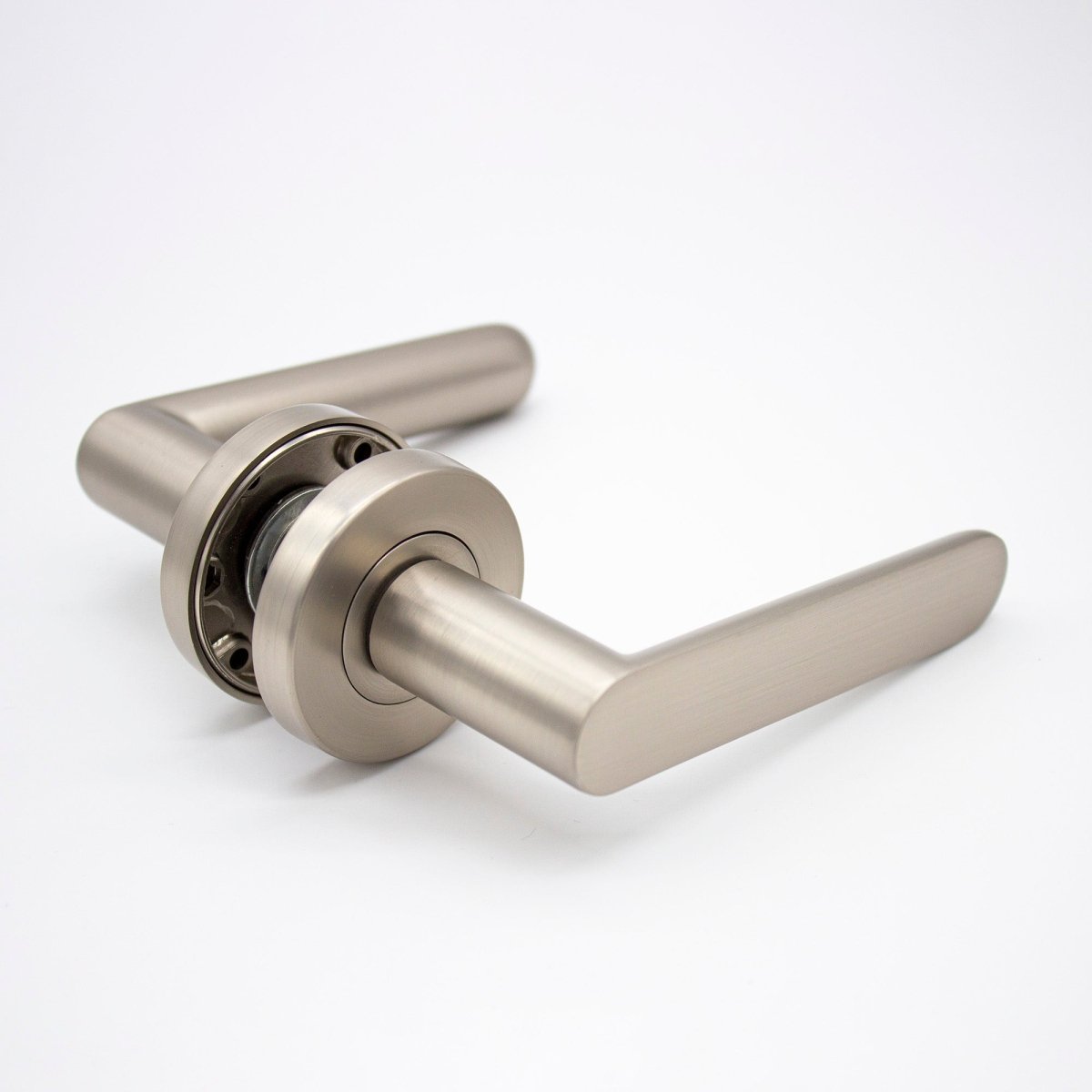 Brushed Nickel Passage Door Handle - Fairhaven - Manovella - Entry - Point - FHV1BN - Manovella