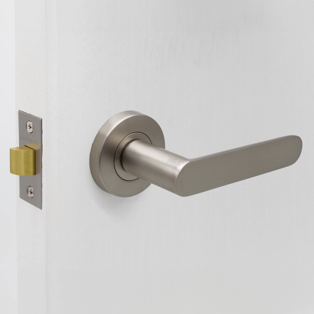 Brushed Nickel Passage Door Handle - Fairhaven - Manovella - Entry - Point - FHV1BN - Manovella