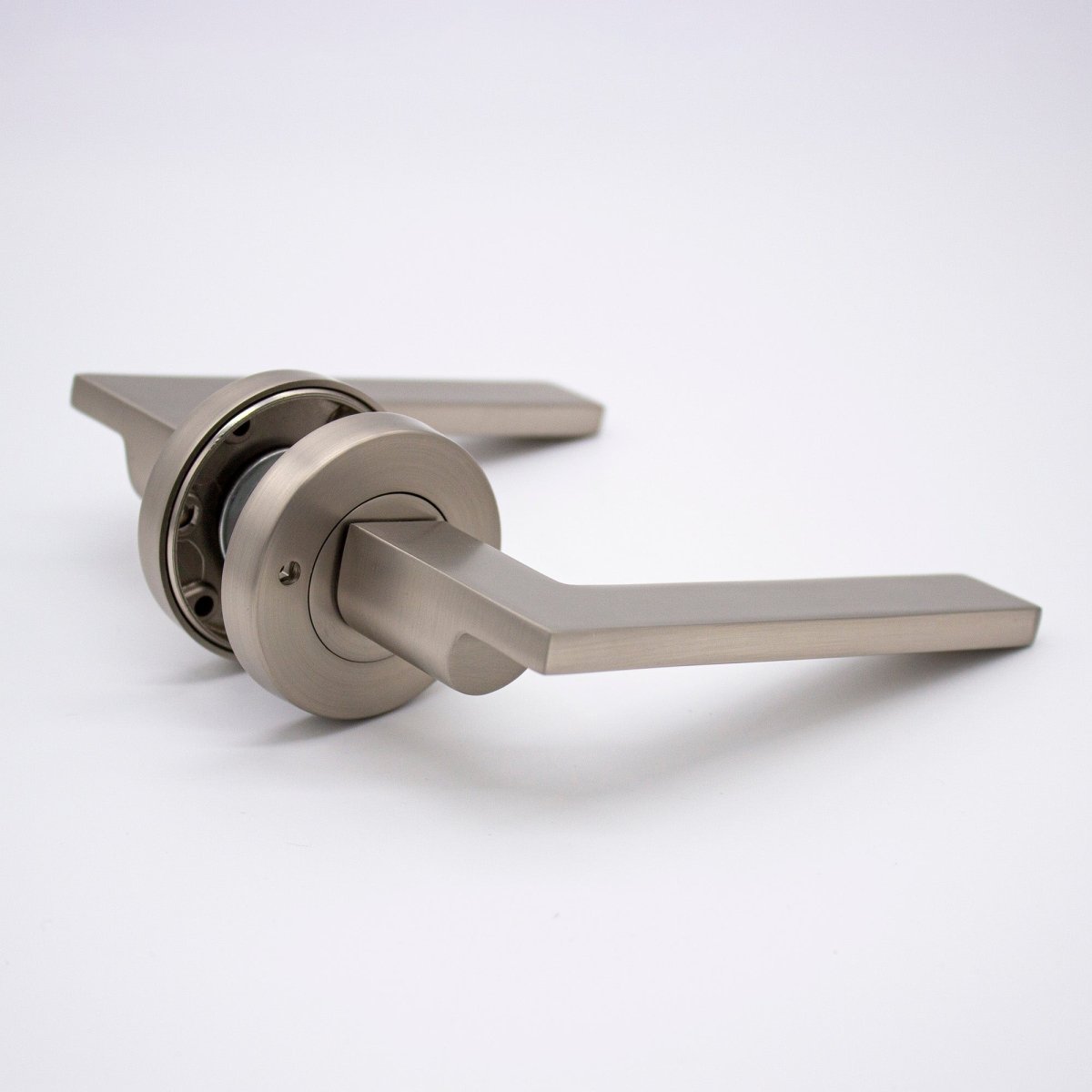 Brushed Nickel Privacy Door Handle - Hamilton - Manovella - Entry - Point - HMT2BN - Manovella