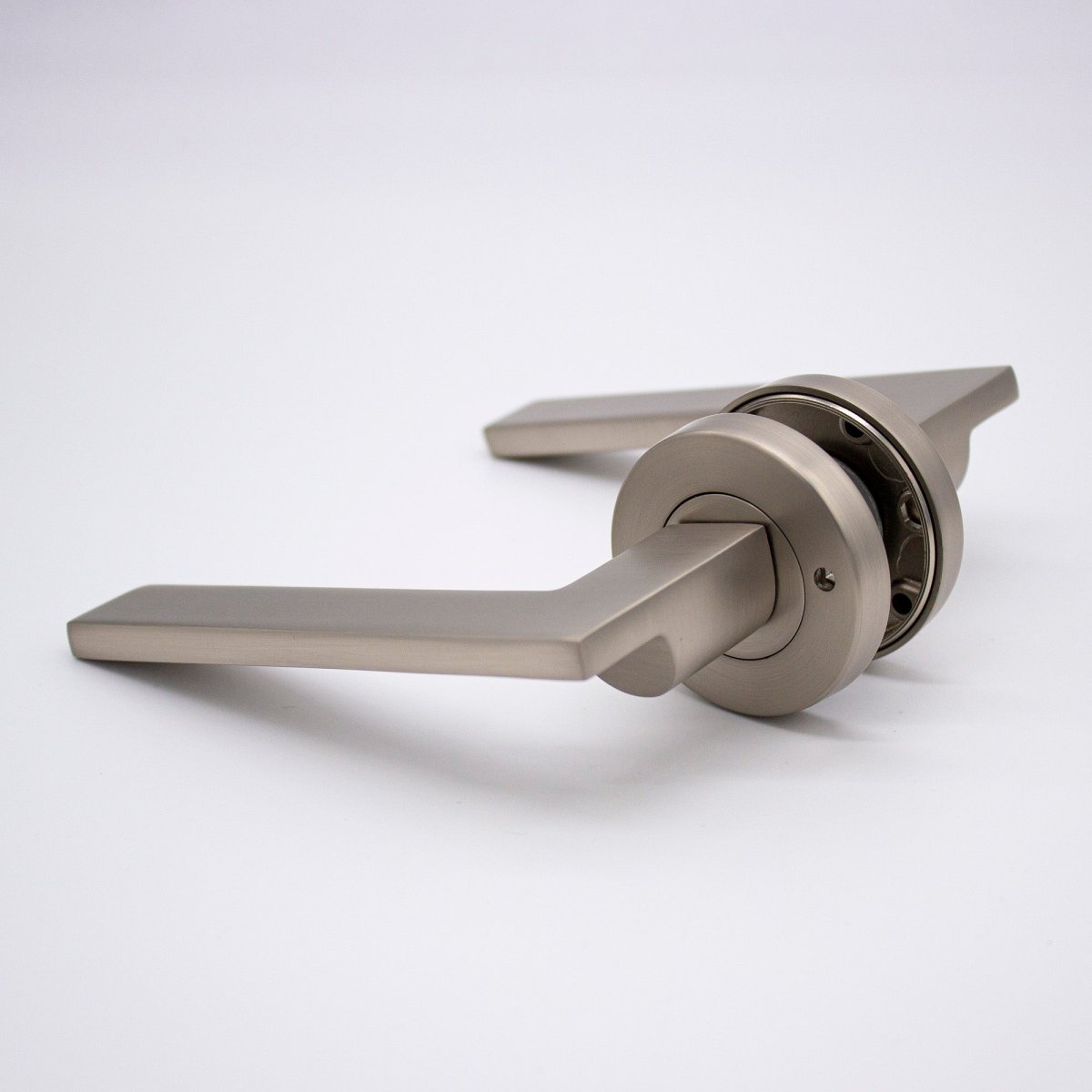 Brushed Nickel Privacy Door Handle - Hamilton - Manovella - Entry - Point - HMT2BN - Manovella