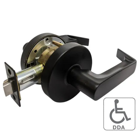 LOCKTON DDA '6000 Series' LEVERSET - PASSAGE (70mm B/Set) - BLACK