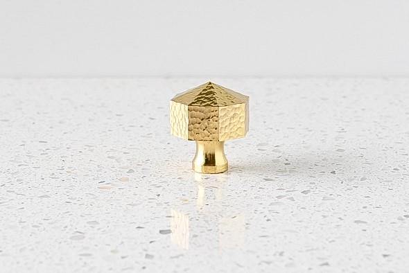 Frankie Hammered Brass Cabinetry Knob - Little Swagger - Entry - Point - Frankie - SB - Little Swagger