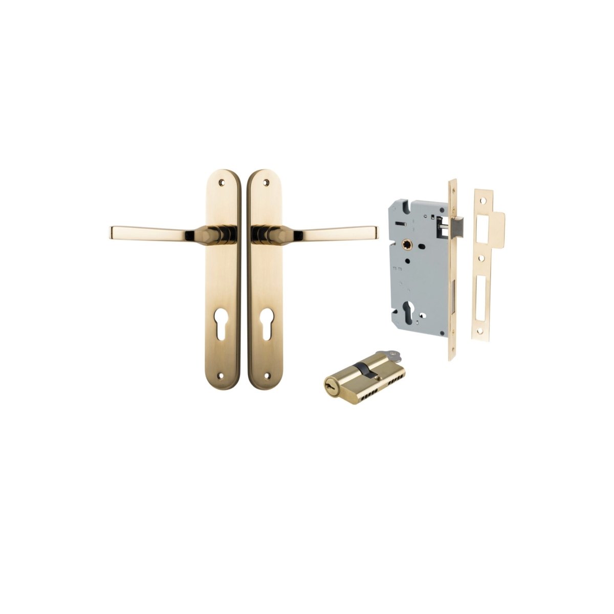 IVER Annecy Solid Brass Oval BackPlate Door Handle – Multiple Finishes Available - Entry - Point - 10232KENTR60KK - Iver