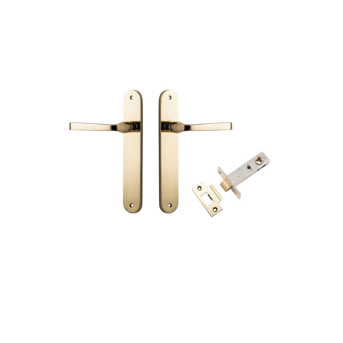 IVER Annecy Solid Brass Oval BackPlate Door Handle – Multiple Finishes Available - Entry - Point - 10232KPASS60 - Iver