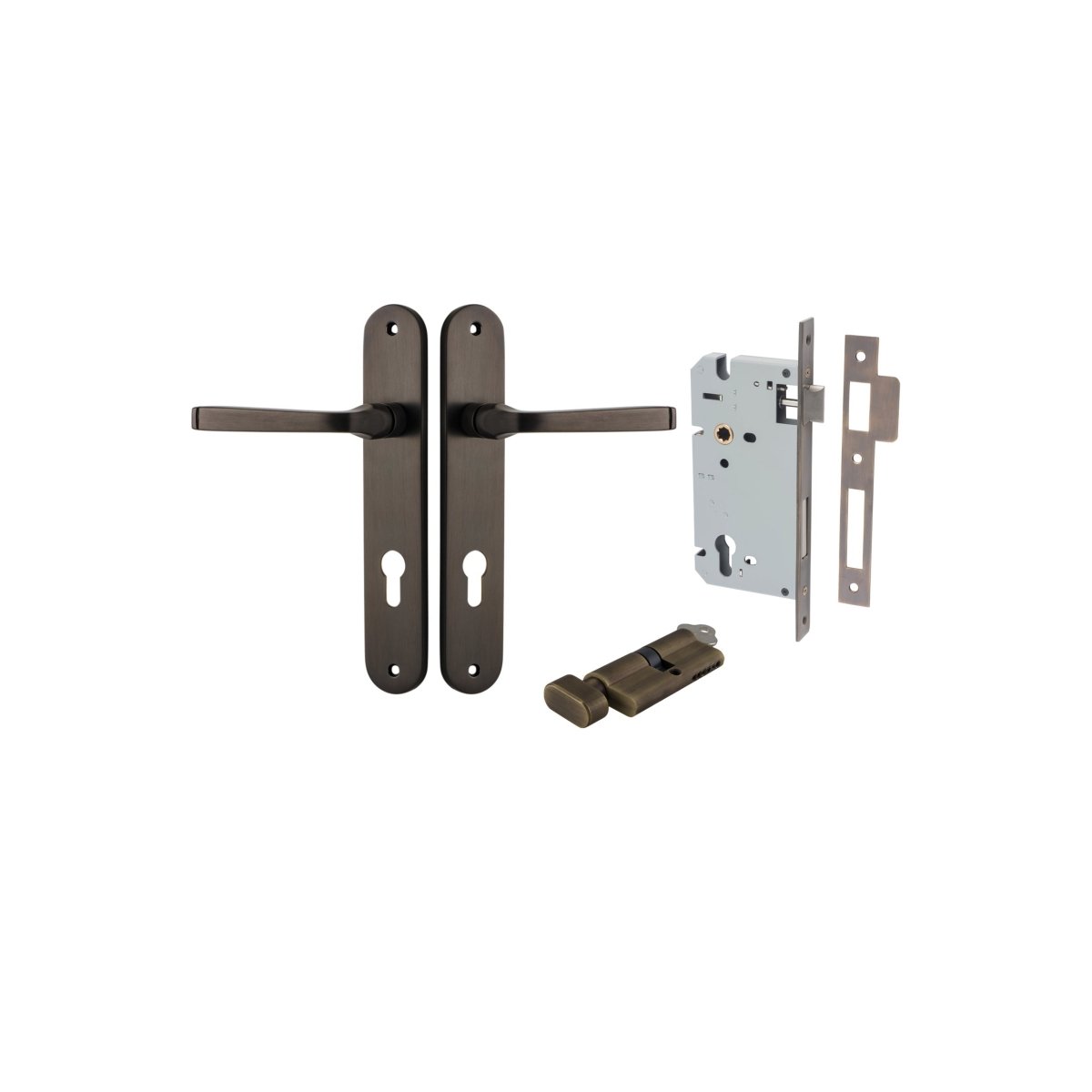 IVER Annecy Solid Brass Oval BackPlate Door Handle – Multiple Finishes Available - Entry - Point - 10732KENTR60KT - Iver