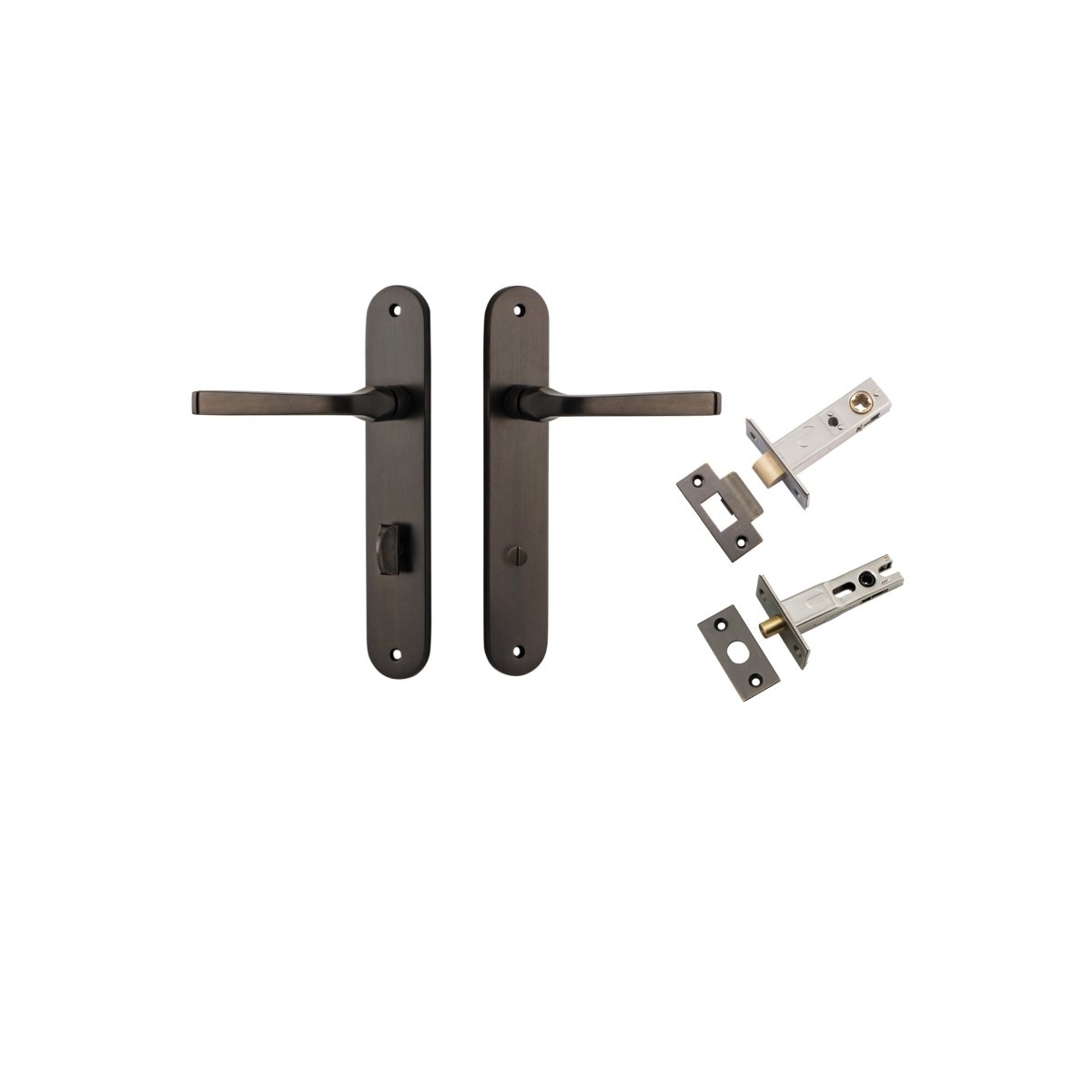 IVER Annecy Solid Brass Oval BackPlate Door Handle – Multiple Finishes Available - Entry - Point - 10732KPRIV60 - Iver