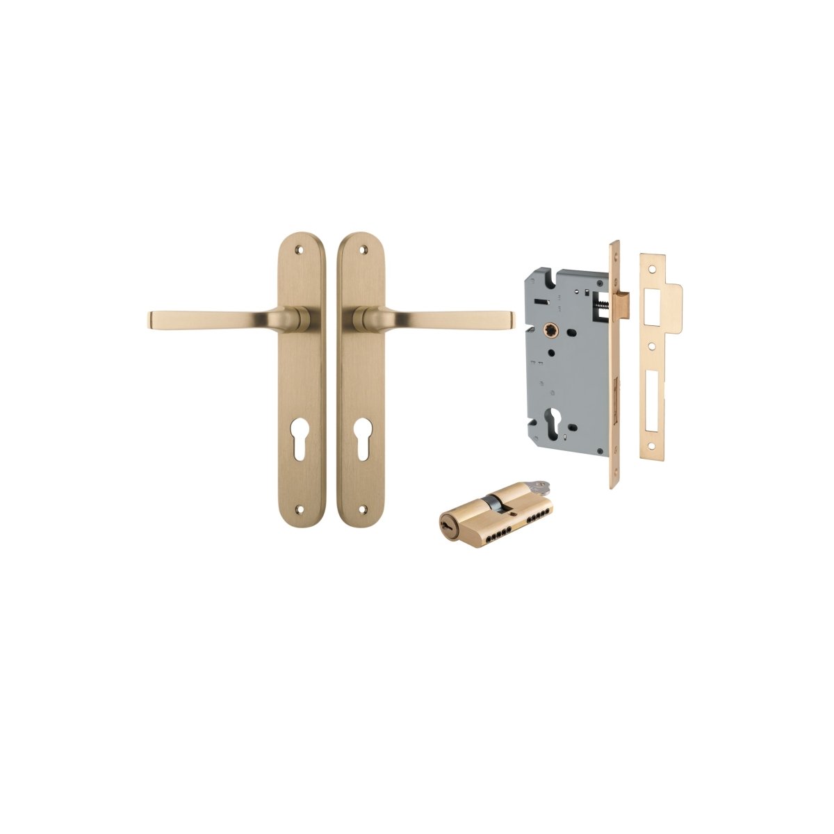 IVER Annecy Solid Brass Oval BackPlate Door Handle – Multiple Finishes Available - Entry - Point - 15232KENTR60KK - Iver