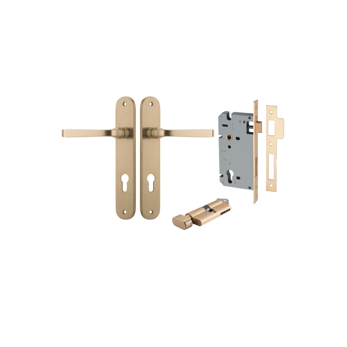 IVER Annecy Solid Brass Oval BackPlate Door Handle – Multiple Finishes Available - Entry - Point - 15232KENTR60KT - Iver