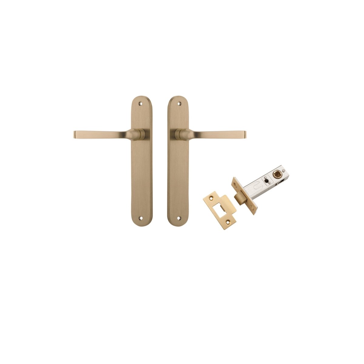 IVER Annecy Solid Brass Oval BackPlate Door Handle – Multiple Finishes Available - Entry - Point - 15232KPASS60 - Iver
