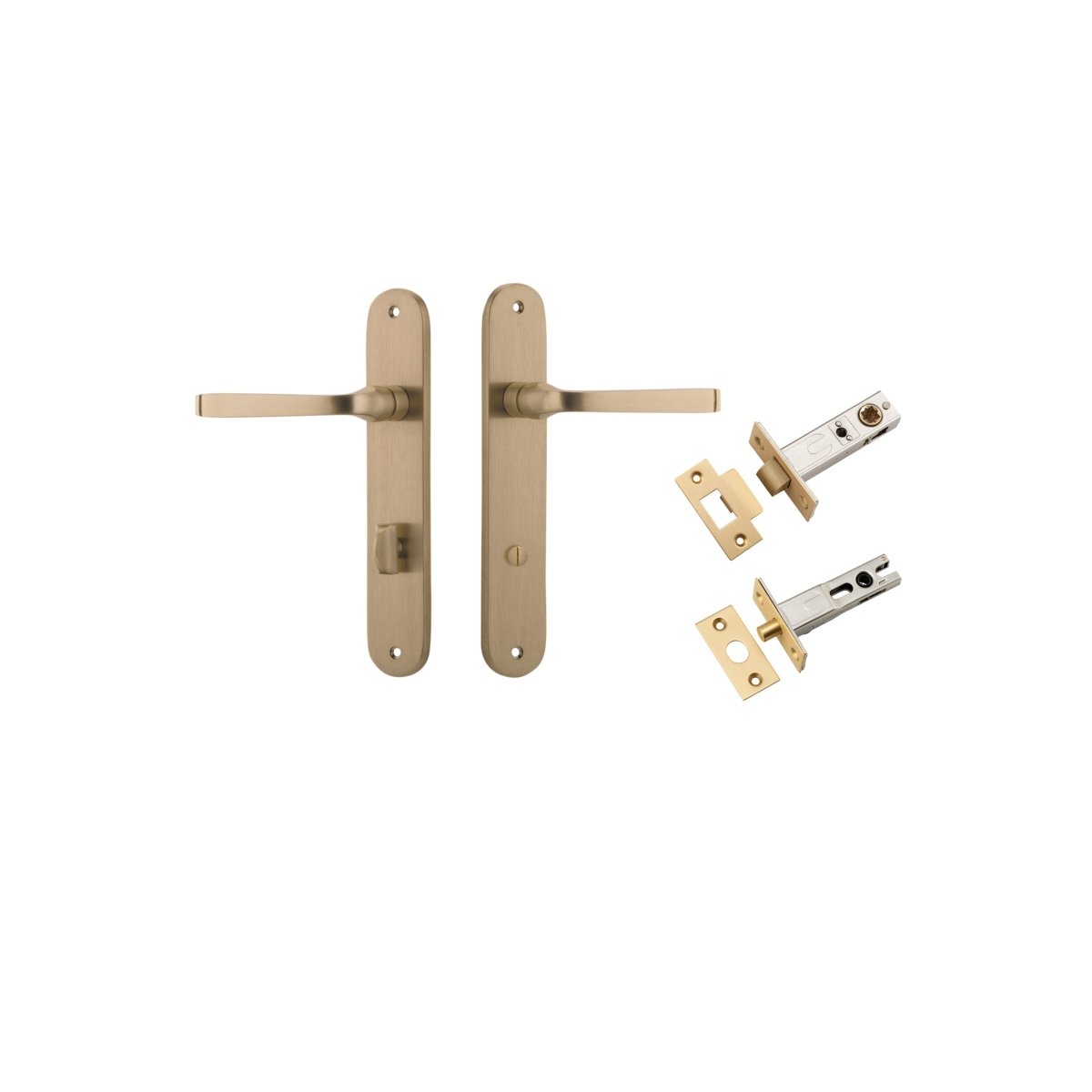 IVER Annecy Solid Brass Oval BackPlate Door Handle – Multiple Finishes Available - Entry - Point - 15232KPRIV60 - Iver