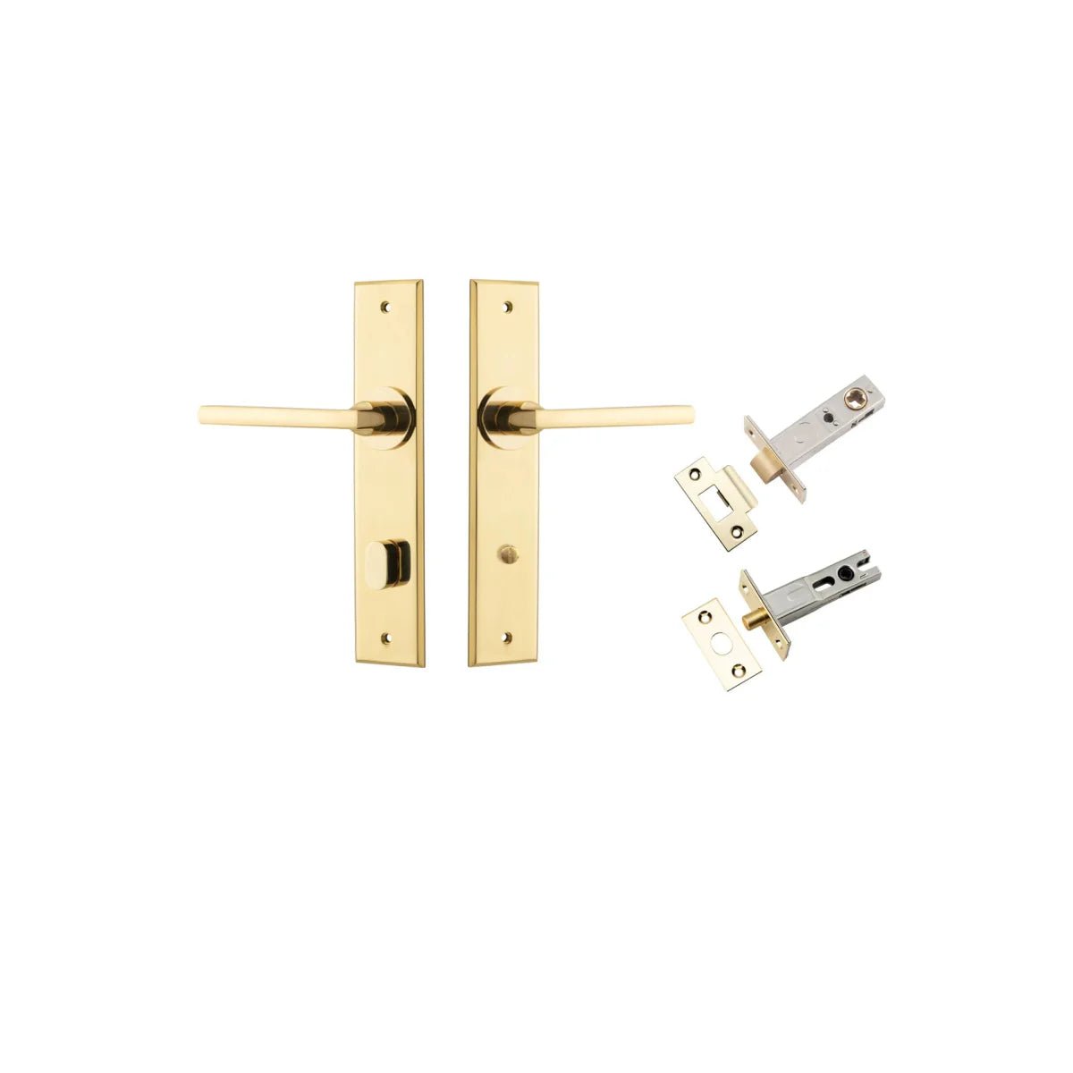 IVER Baltimore Solid Brass Chamfered Plate Door Handle – Multiple Finishes Available - Entry - Point - 10282KPRIV60 - Iver