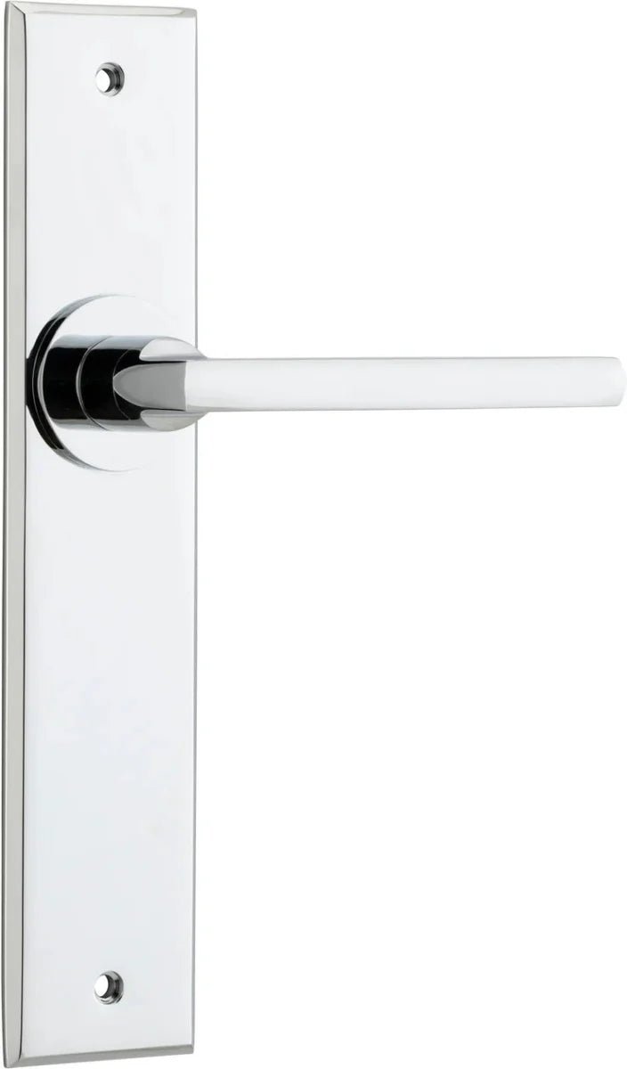 IVER Baltimore Solid Brass Chamfered Plate Door Handle – Multiple Finishes Available - Entry - Point - 11782 - Iver
