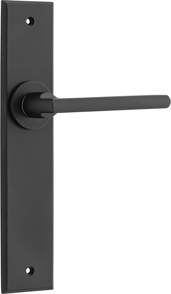 IVER Baltimore Solid Brass Chamfered Plate Door Handle – Multiple Finishes Available - Entry - Point - 12782 - Iver