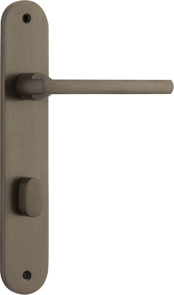 IVER Baltimore Solid Brass Oval Plate Door Handle – Multiple Finishes Available - Entry - Point - 10726P85 - Iver
