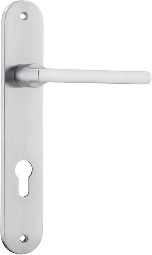 IVER Baltimore Solid Brass Oval Plate Door Handle – Multiple Finishes Available - Entry - Point - 12226E85 - Iver