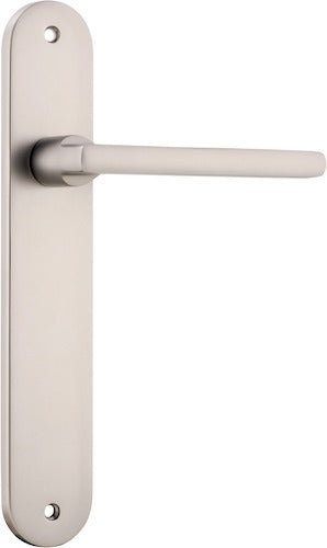 IVER Baltimore Solid Brass Oval Plate Door Handle – Multiple Finishes Available - Entry - Point - 14726 - Iver