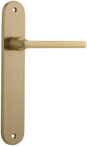 IVER Baltimore Solid Brass Oval Plate Door Handle – Multiple Finishes Available - Entry - Point - 15226 - Iver