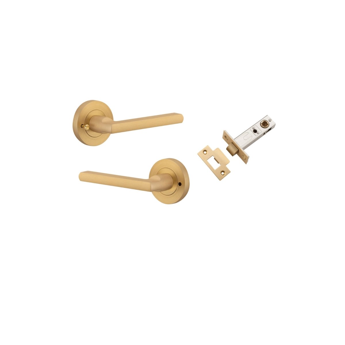 IVER Baltimore Solid Brass Round Rose Door Handle – Multiple Finishes Available - Entry - Point - 9365KIBPRIV60 - Iver