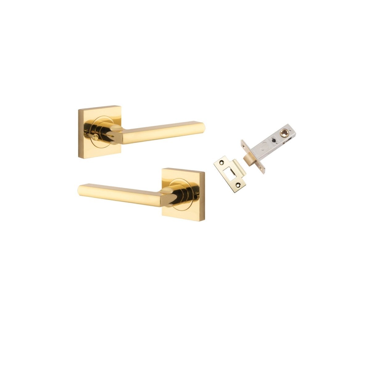 IVER Baltimore Solid Brass Square Rose Door Handle – Multiple Finishes Available - Entry - Point - 0270KIBPRIV60 - Iver