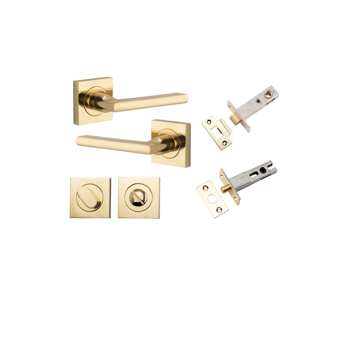 IVER Baltimore Solid Brass Square Rose Door Handle – Multiple Finishes Available - Entry - Point - 0270KPRIV60 - Iver