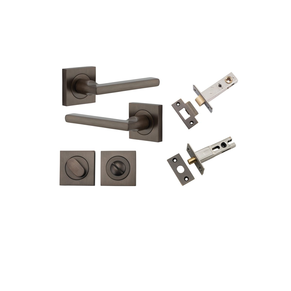 IVER Baltimore Solid Brass Square Rose Door Handle – Multiple Finishes Available - Entry - Point - 0271KPRIV60 - Iver