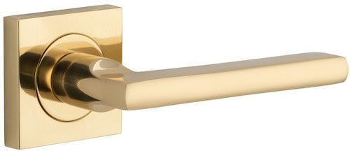 IVER Baltimore Solid Brass Square Rose Door Handle – Multiple Finishes Available - Entry - Point - 0458KPASS60 - Iver