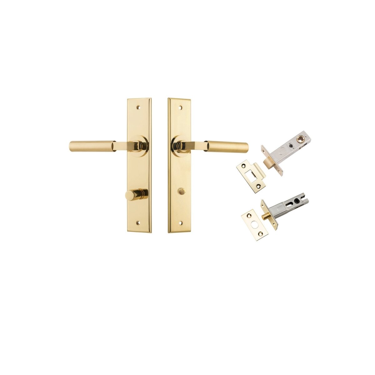 IVER Berlin Solid Brass Chamfered Plate Door Handle – Multiple Finishes Available - Entry - Point - 10294KPRIV60 - Iver