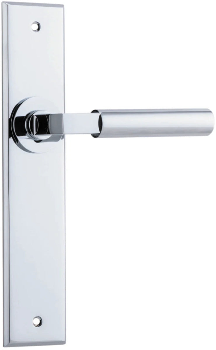 IVER Berlin Solid Brass Chamfered Plate Door Handle – Multiple Finishes Available - Entry - Point - 11794 - Iver