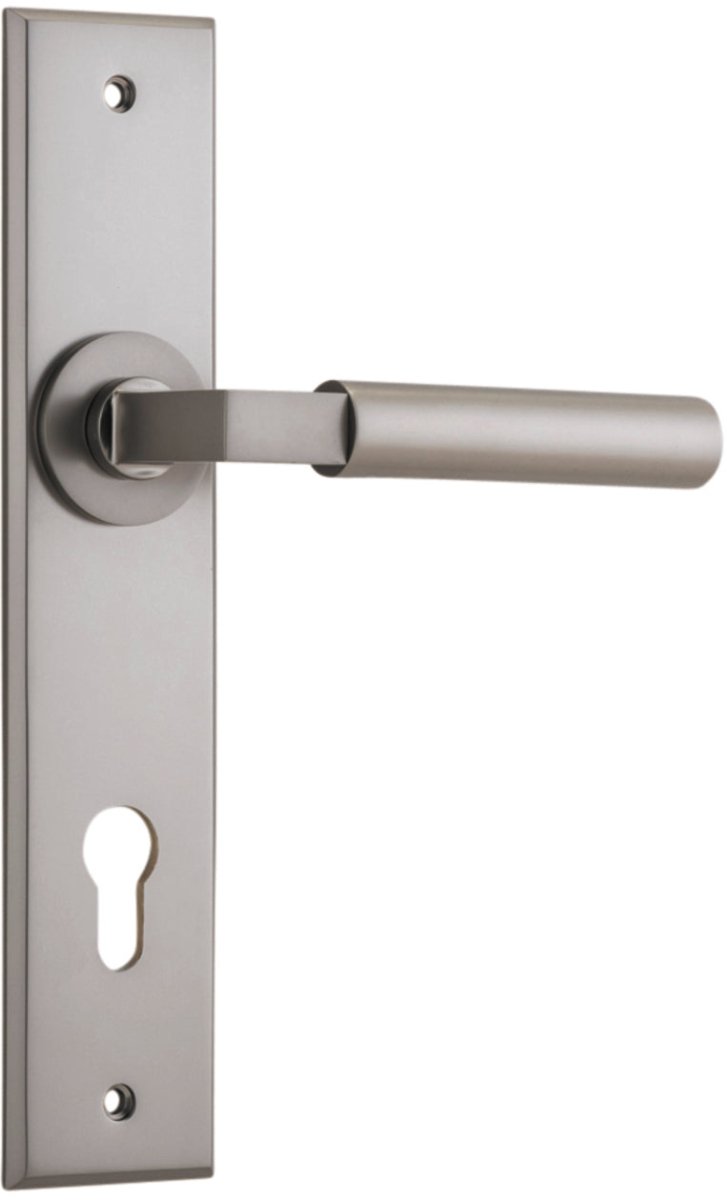 IVER Berlin Solid Brass Chamfered Plate Door Handle – Multiple Finishes Available - Entry - Point - 11794KENTR60KT - Iver