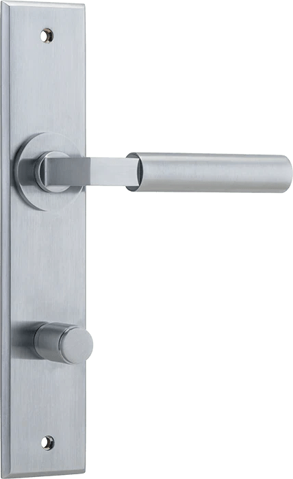IVER Berlin Solid Brass Chamfered Plate Door Handle – Multiple Finishes Available - Entry - Point - 12294P85 - Iver