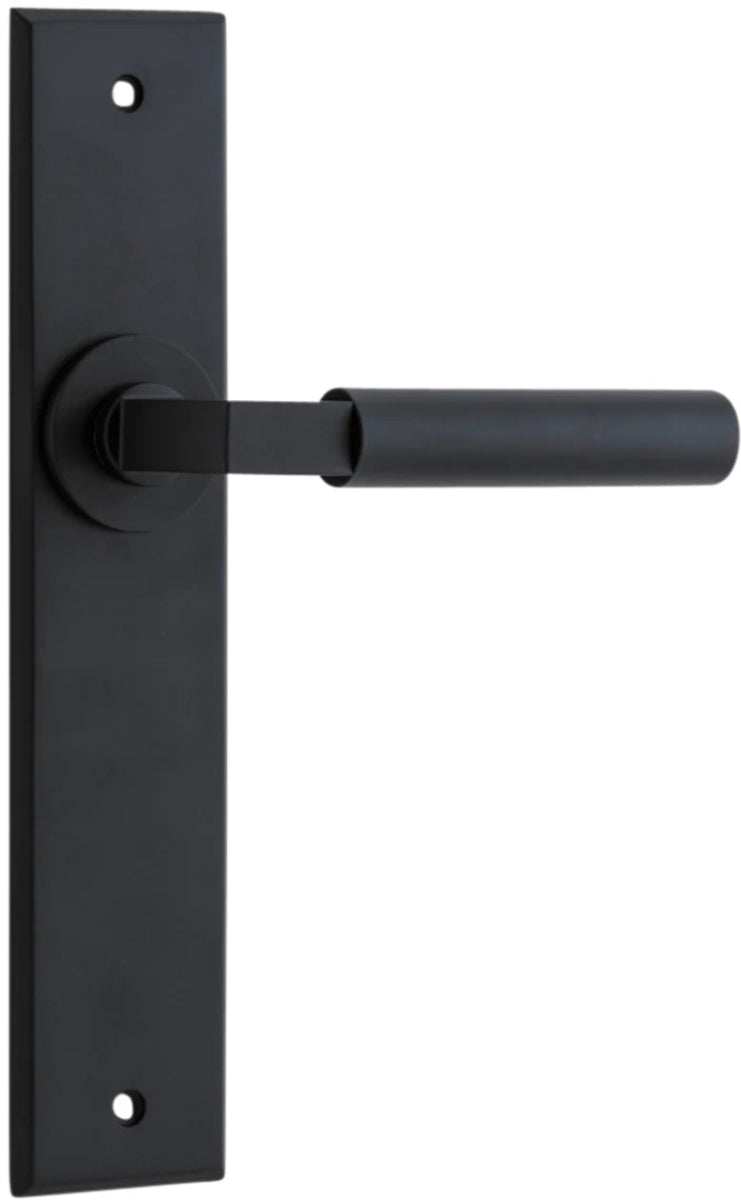 IVER Berlin Solid Brass Chamfered Plate Door Handle – Multiple Finishes Available - Entry - Point - 12794 - Iver